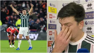 Harry Maguire nearly reduced to tears after winning Man of the Match award