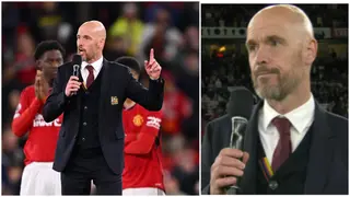 Erik ten Hag appears to be booed by Man United fans in mixed reception during Old Trafford speech
