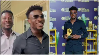 Video: Asamoah Gyan Shares Moment With Kudus at Ghana Football Awards, Makes Best Player Joke