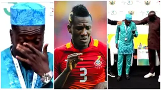 Video: Emotional Moment Asamoah Gyan Breaks Down in Tears as he Announces Retirement