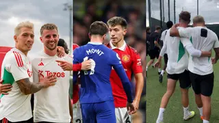 “Together now”: Mason Mount and Lisandro Martinez all smiles in training, months after bitter rivalry