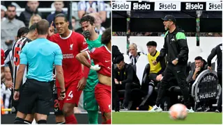 Klopp Forced To Intervene as Van Dijk Argues With Referee After Red Card