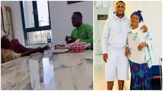 Ajegunle to the World: Odion Ighalo Cracks Up Beloved Mother in His Exotic Mansion in Lekki