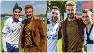 The best photos of David Beckham's visit to PSG's training session