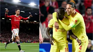 Sadio Mane reacts after matching Cristiano Ronaldo's UCL record with goal vs benfica