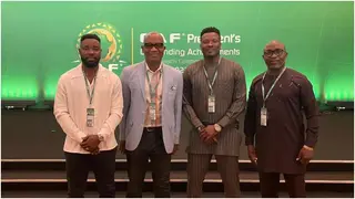 Ghanaian Football Legends Asamoah Gyan and Kwadwo Asamoah Attend CAF President's Achievement Awards in Kigali