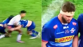 Bulls vs Stormers United Rugby Championship final sees Bulls wing Canan Moodie bounce Stormers' JJ Kotze, SuperSport Xhosa commentators joke about loadsheding