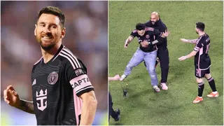 Lionel Messi: Inter Miami star's bodyguard interrupts game to stop pitch invader