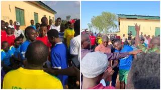 Nigerians turn out in mass to watch Super Eagles star Moses feature in a novelty match, Photos