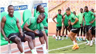 Photos of Super Eagles putting in the work in final training ahead of their AFCONQ tie against Sierra Leone