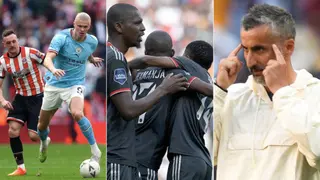 Orlando Pirates Insignia Seen at FA Cup Semifinal Between Manchester City and Sheffield United