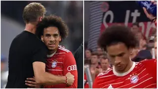 Footage shows Leroy Sane lost it after being subbed off against Barcelona despite scoring