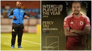 CAF Awards 2023: Pitso Mosimane Hails Percy Tau After Winning Inter Club Player of the Year