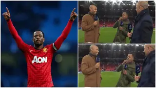 Watch Man United legend Patrice Evra stun fans by eating Old Trafford grass before Tottenham clash