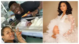Excitement as Super Eagles star welcomes third baby with wife