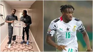 In-form Ghanaian winger shares delight after meeting celebrated rapper Sarkodie