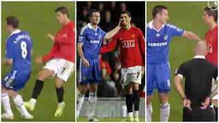 Video of how Chelsea great Frank Lampard once saved Ronaldo from getting a red card emerges