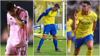 Die hard Ronaldo fan wearing Al Nassr shirt hits 'Siuu' in front of Messi's Inter Miami stadium