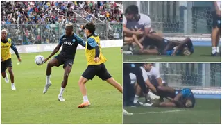 Video: Victor Osimhen Leaves Napoli Fans Worried After Injury Scare in Training