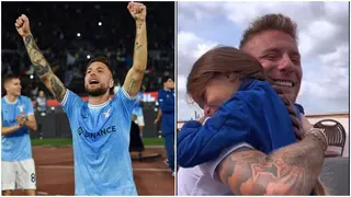 Heartwarming moment little girl reduced to tears after meeting her idol and Lazio star