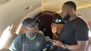 Super Eagles legend Jay Jay Okocha spotted with top Nigerian music artiste inside private jet