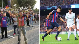 AC Milan supporter causes stir at Camp Nou by showing support for Barcelona against Inter Milan