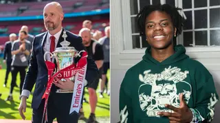 FA Cup: Erik ten Hag Gives Speed the Side Eye After YouTube Star Asks Man United Manager to Sign Him