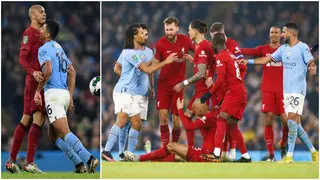 Chaos as Rodri And Fabinho Clash During Fiery Man City vs Liverpool