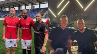 Former Chelsea Captain Terry, Real Madrid Legend Carlos All Smiles as they Train with Nigerian Stars in Lagos