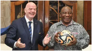 Gianni Infantino and Cyril Ramaphosa discuss South Africa hosting 2027 FIFA Women's World Cup