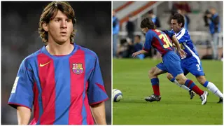 Moment 17 years old Lionel Messi made his official Barcelona debut, video
