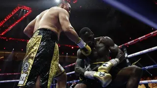 Deontay Wilder Brutally Knocked Out by Zhilei Zhang as he Bounces His Head Off Canvas