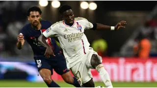 Ghana Winger Ernest Nuamah Scores Belter in Lyon's Game Against PSG in Ligue 1: Video