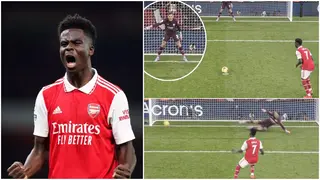 Watch: Bukayo Saka embarrasses Ederson with sublime penalty finish