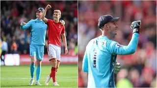 Dean Henderson: Nottingham Forest goalkeeper with cheeky gesture after superb display vs Liverpool