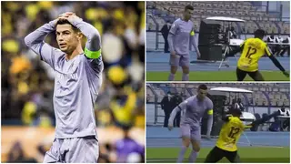 Watch Ronaldo’s Failed Attempt at Dribbling Defender With Ronaldinho like Skill