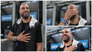 Brazil legend Adriano breaks down in tears after returning to San Siro for Milan derby