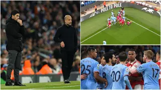 Dramatic scenes as Man City, Arsenal stars clash after full-time whistle