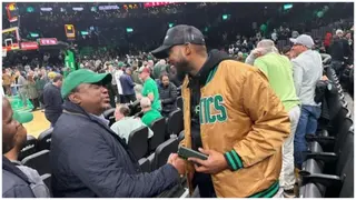 Former Kenyan President Uhuru Kenyatta Spotted Courtside at Miami Heat vs Boston Celtics NBA Playoff