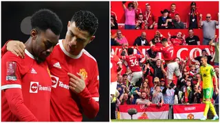 Heartwarming moment Man United star joins Ronaldo for double 'Siu' celebration during Norwich thriller