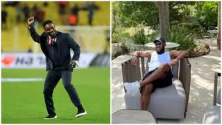 Super Eagles legend Okocha spotted relaxing as he reveals what gives him peace of mind