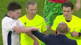 Euro 2024: Declan Rice involved in heated altercation with Slovakia's manager