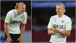 UCL Final: Haaland Hilariously Crashes Into Drinks Box During Man City Training