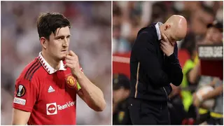 Erik ten Hag visibly furious at Harry Maguire's blunder for Sevilla's first goal