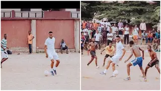 John Mikel Obi spotted playing football on the street of Lagos, shows amazing skills