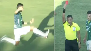 Honduras League defender gets sent off after brutal tackle on opponents: Video