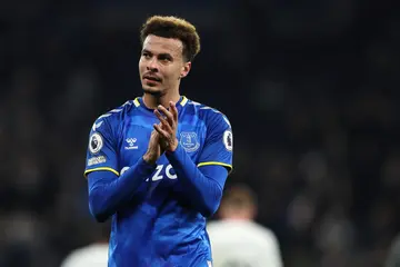 Dele Alli of Everton during the Premier League match against Tottenham Hotspur at Tottenham Hotspur Stadium on March 7, 2022, in London, United Kingdom