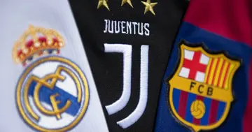 Barca, Real Madrid and Juventus logos