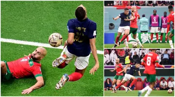 Kylian Mbappe, Sofyan Amrabat, Morocco, France, World Cup, semifinals, sliding tackle, brutal, nutmeg