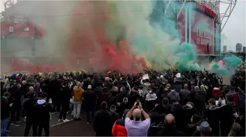 BREAKING: Team Bus Blocked As Angry Man Utd Fans Intensify Anti-glazer Protests at Old Trafford